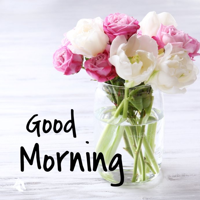 Fresh morning flowers good morning wishes image