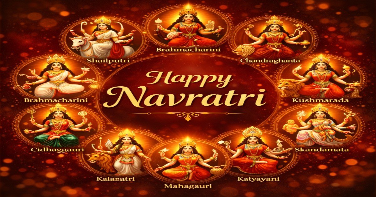 Happy Navratri Wishes 2026 Navdurga nine forms of Goddess Durga festival image