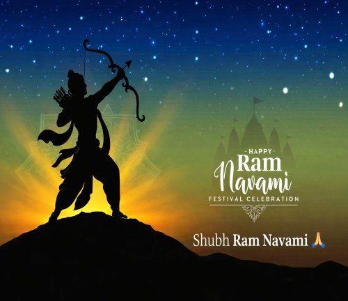 Happy Ram Navami wishes 2026 with Lord Rama greeting image
