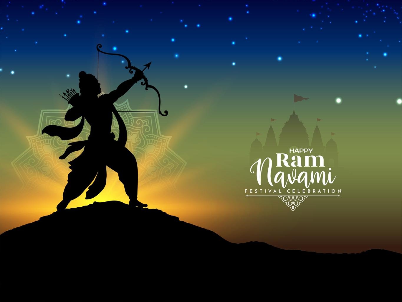Happy Ram Navami wishes 2026 with Lord Rama greeting image