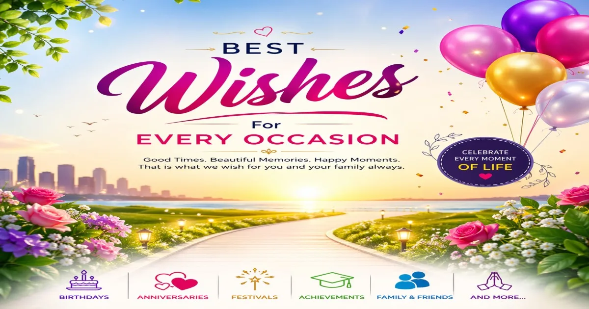 Best wishes for every occasion future style colorful greeting image for family birthday festival success celebrations.