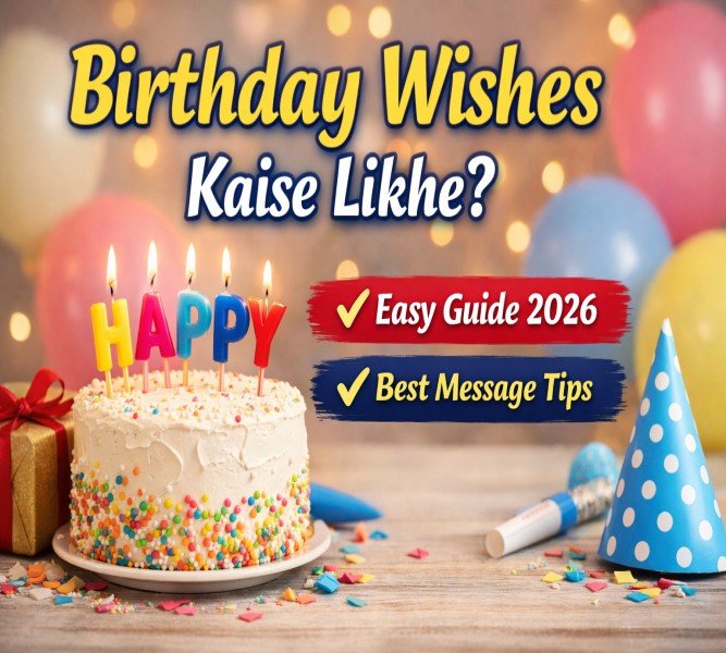 how to write birthday wishes guide with cake and candles.birthday wishes kaise likhe