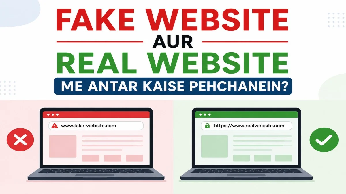 Fake Website Aur Real Website Me Antar Kaise Pehchanein online safety guide