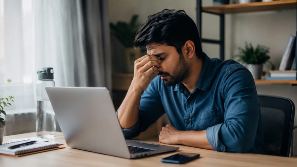 Long Screen Time Ka Health Par Kya Asar Padta Hai on eyes and daily routine during prolonged laptop use