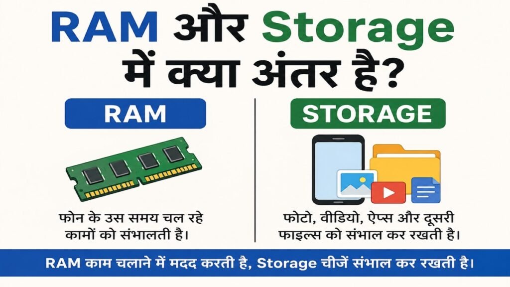RAM aur Storage me kya antar hai iski simple guide