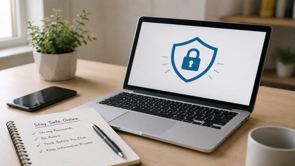 Internet Safety Tips for Beginners using a laptop safely online