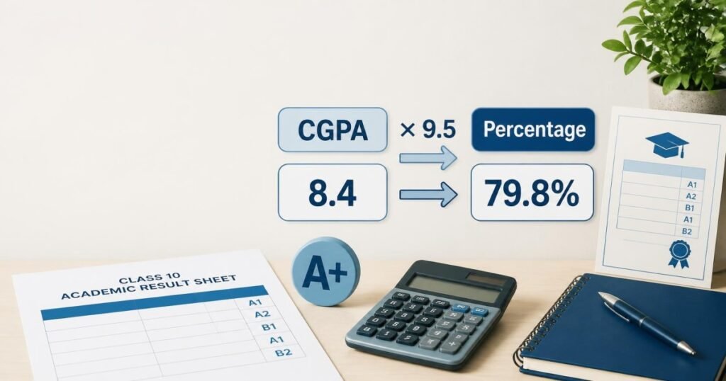 CGPA to percentage CBSE formula: multiply your CGPA by 9.5.